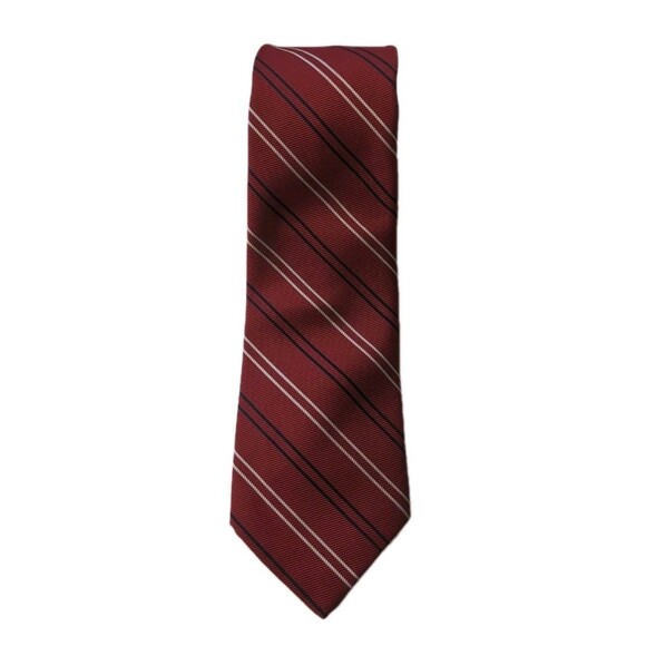 The Sovereign Necktie Red Stripe Pattern Men's Tie Tailored By Barry Workwear - Picture 2 of 7